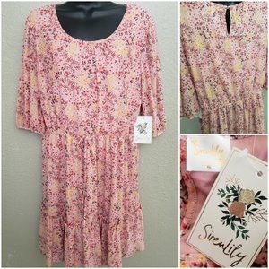 XL - NEW! Siren Lily Pink Floral Dress